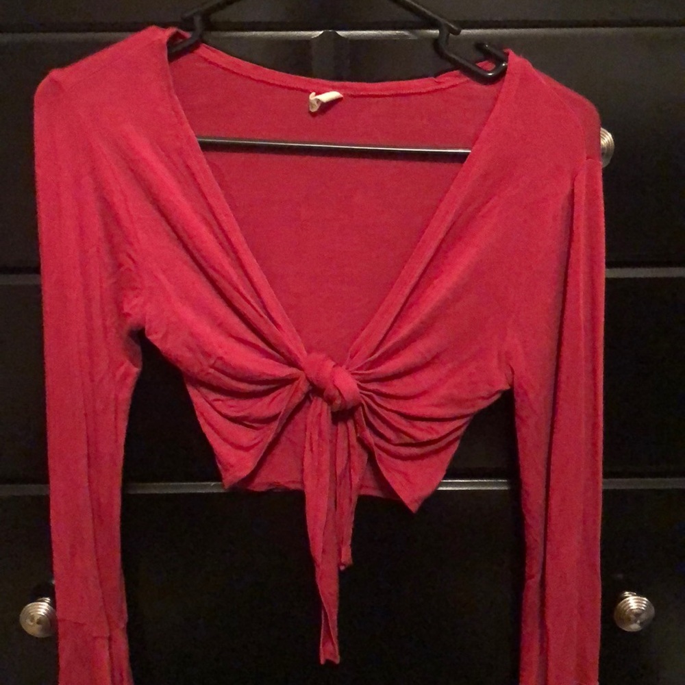 Tillys Tie Front Cropped Top